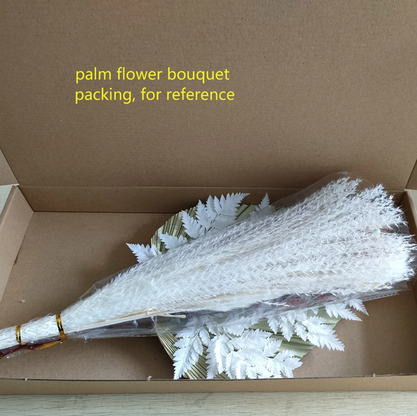 Dried Natural Flower bouquet Palm Leaves, Birch Branches, Bunny tails grass, Yellow Billy Balls,Home Decoration Amazon choice