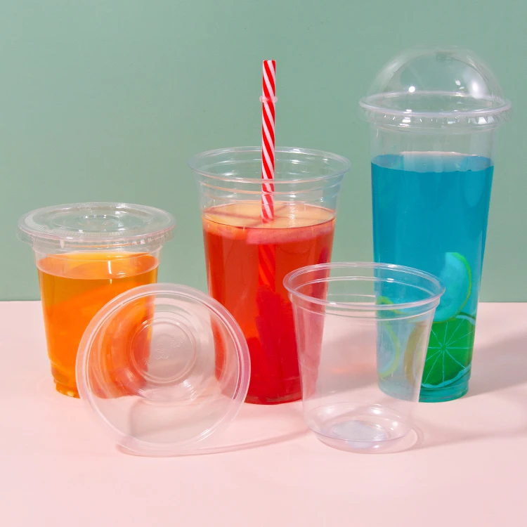 Food Grade 8Oz 12Oz 16Oz 20Oz 24Oz Clear Pp Plastic Milktea Coffee Cup With Lid