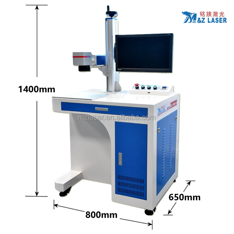 20W Fiber Laser Marking Machine Jpt Brand with  Feature Portable Air Cooling Metal Supports DXF PLT BMP Graphic Format