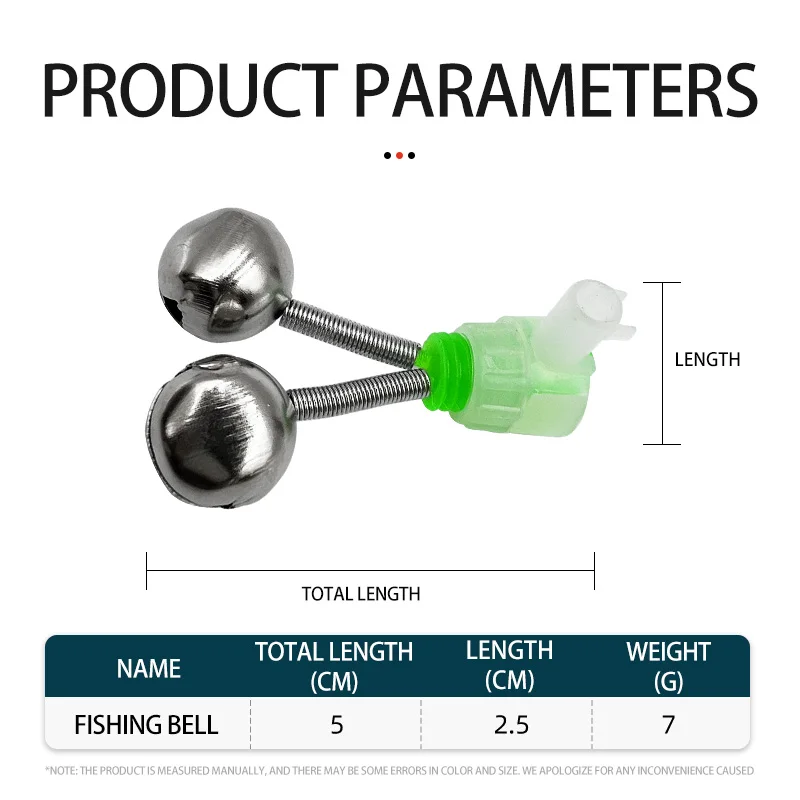 Fishing Bite Alarms Fishing Rod Bells Rod Clamp Tip Clip Bells Ring Green ABS Fishing Accessory