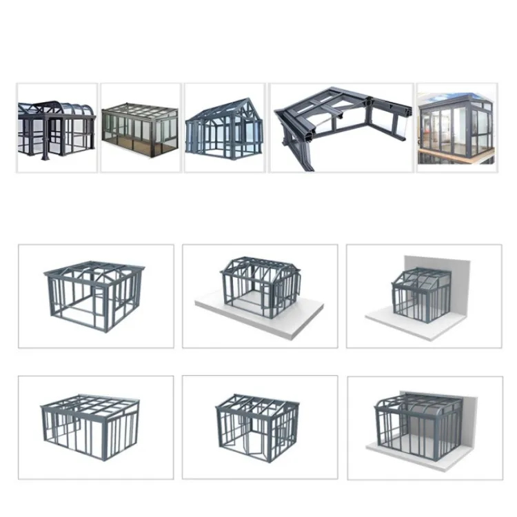 China 6x4 modern garden outdoor conservatory gewchshaus polygon aluminium glass pavilion wintergarten bausatz