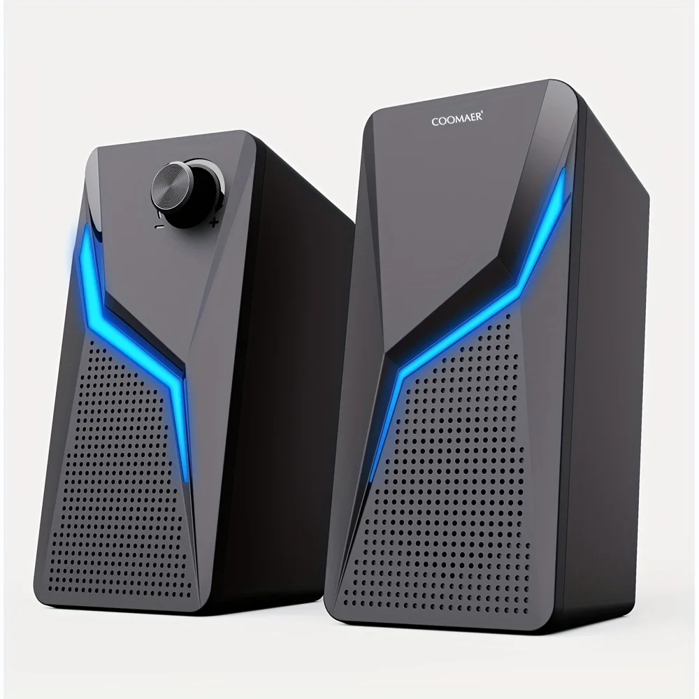 Rgb Desktop Speakers 2.0ch Stereo Pc Computer Gaming USB Powered RGB Wired 2.0 Stereo Gaming PC Speaker