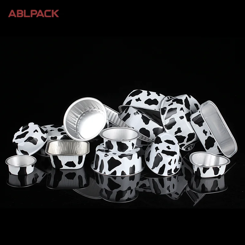 Disposable Rectangle printed Aluminum Foil pancake durian Bakery mould Container Food Grade packaging Safe microwave oven