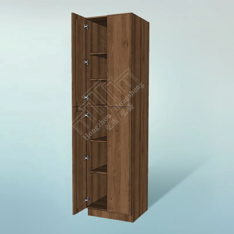 New Arrival Slim Shaker Style Melamine Tall Cabinet Solid Wood Frameless Ready To Assemble Tall Pantry Cabinet For Kitchen
