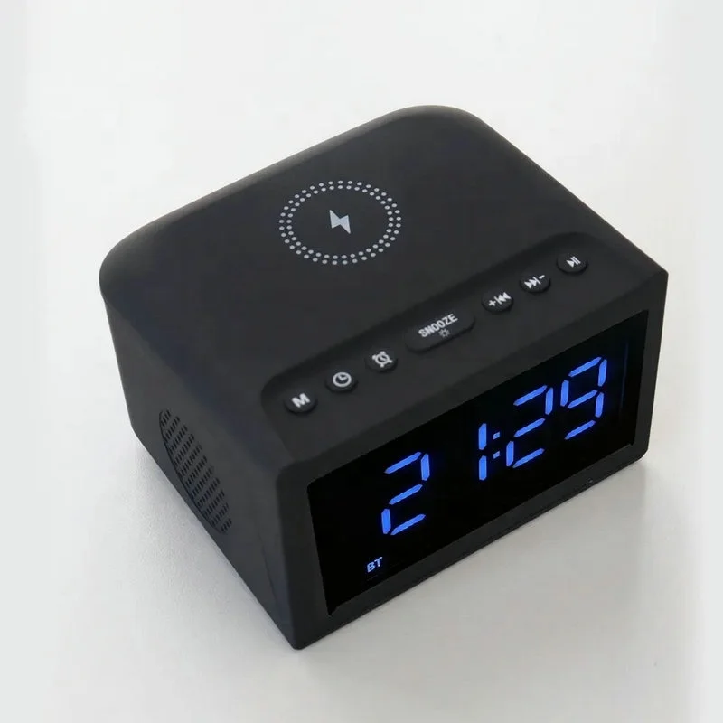 All In 1 Multifunctional Wireless Charger Speaker Built-in Battery Alarm Clock Speaker Mobile Phone Charger Deep Bass Speaker