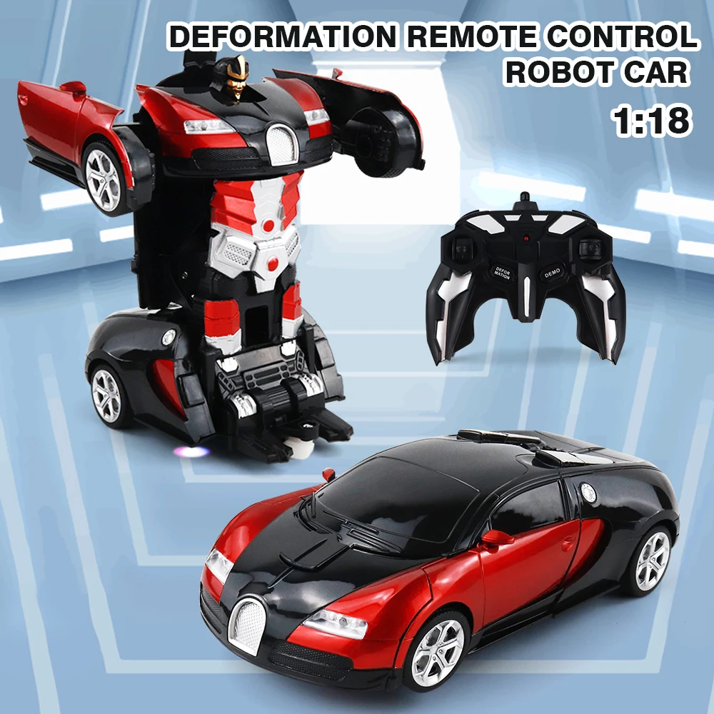 2 in 1 One button electric deformation car remote control car RC transformation Robot car Toy for kids