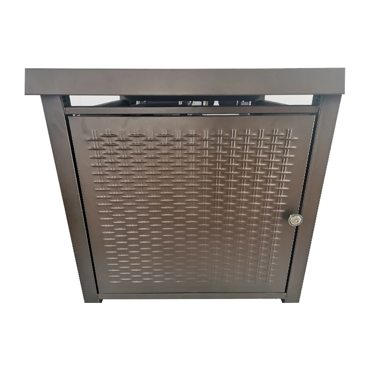 Wood Grain Metal Anti-rust Fire Pits Gas Fireplace Outdoor