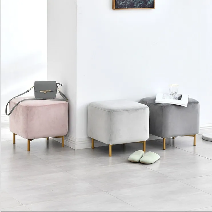 Custom furniture Nordic fashion high-end stainless steel foot clothing store cloth bench household replacement stool