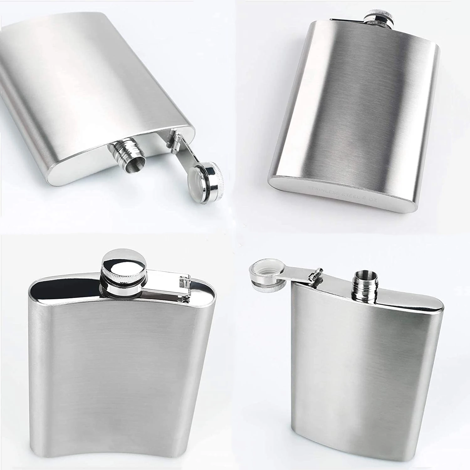 Great Gift Idea Portable 8oz Stainless Steel Hip Flask Black Powder Coating for Outdoor Activities and Weddings