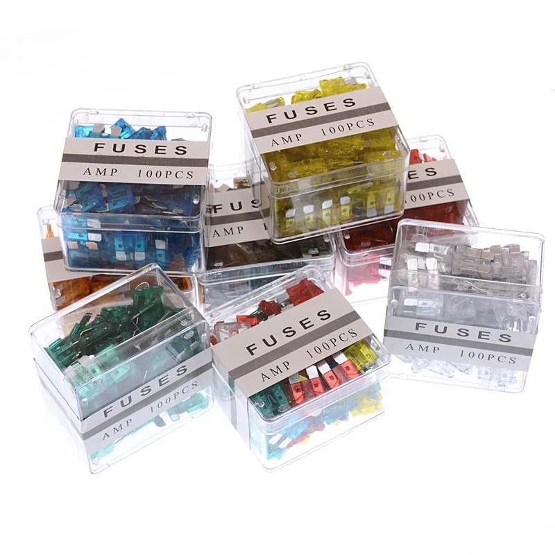 100PCS Fuse Kit 32V 1A-40A ATC/ATO Standard Regular Fuse Blade Car Truck Boat Marine RV