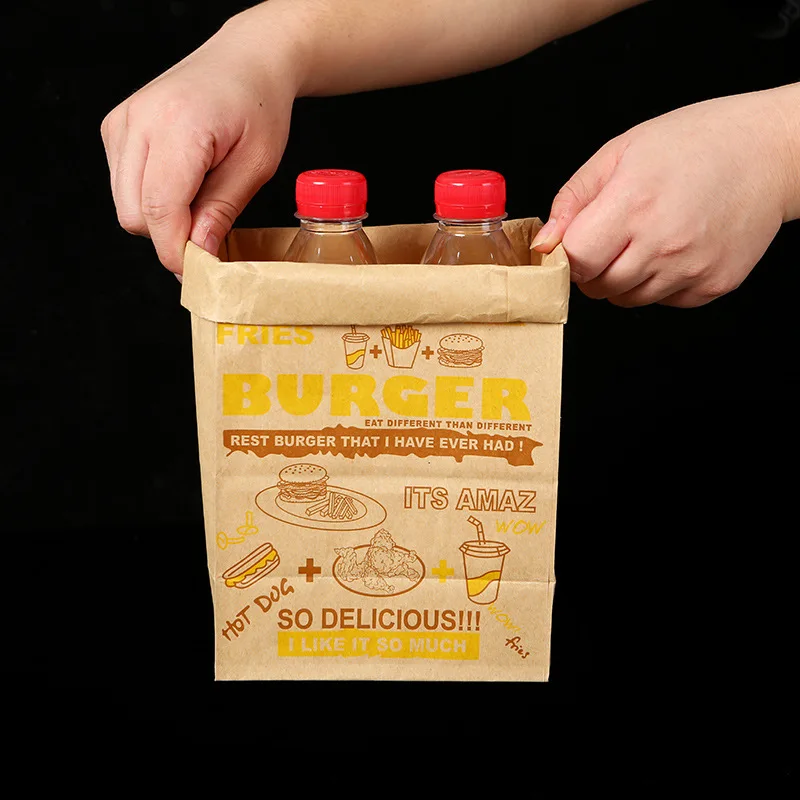 Wholesale Food Grade Waterproof Ziplock Biodegradable Brown Kraft Paper Kraft Stand Up Pouch Snack Food Bag With Printing 100Pcs