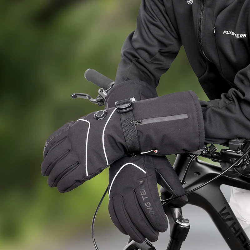 Reflective Touchscreen Waterproof Thermal Heated Gloves Electrical Battery 3M Thinsulate Snowboard Motorcycle Ski Heated Gloves