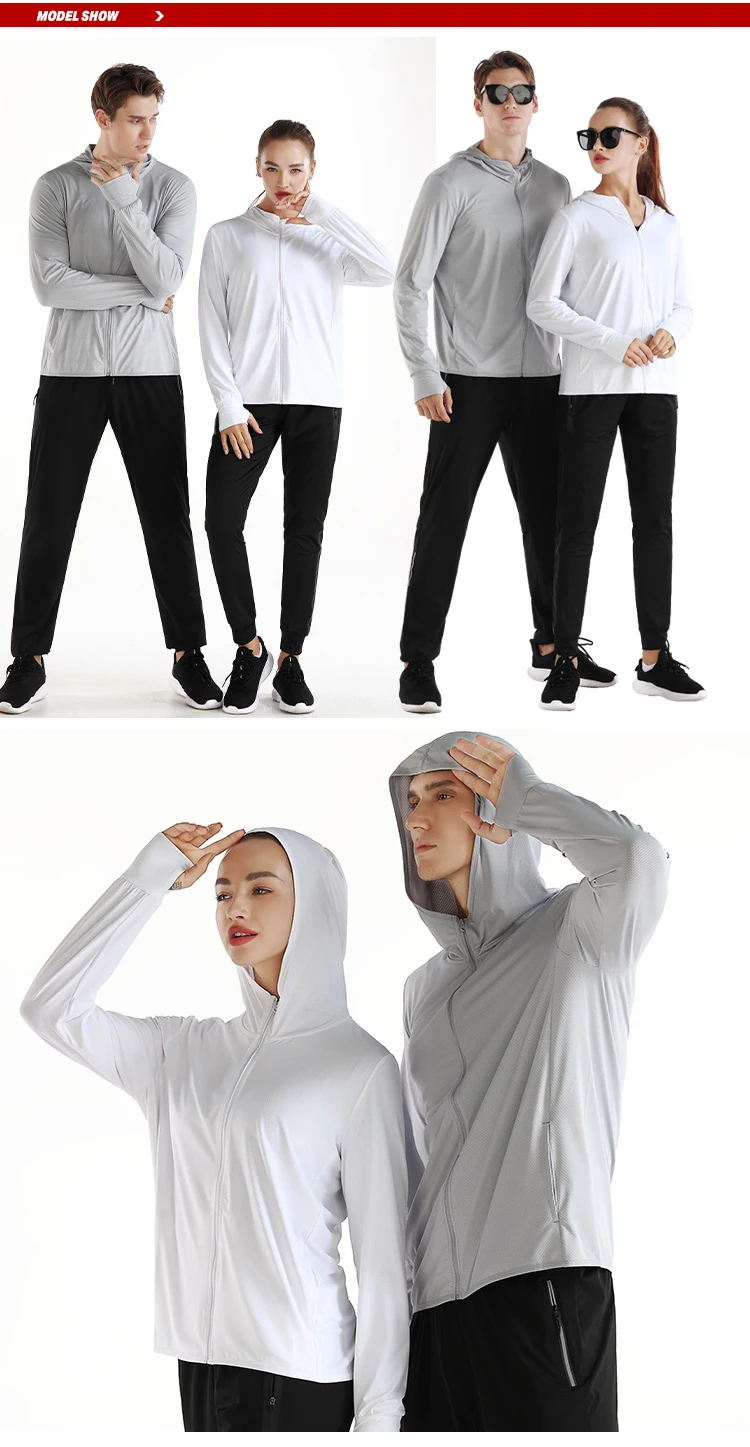 Lidong latest long sleeve hoodie jacket sweatsuit customized rash guard Uv-resistant
