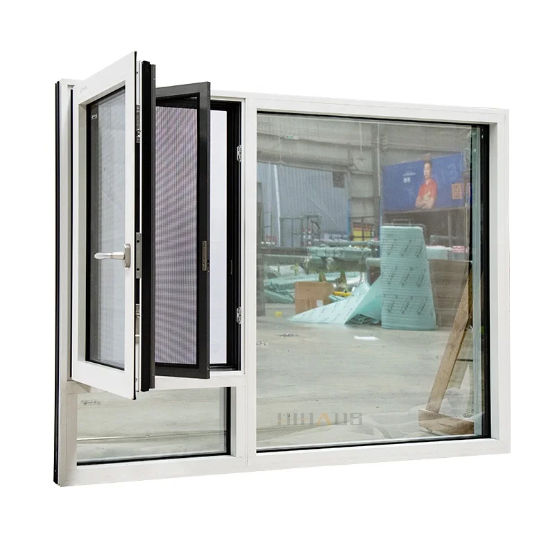 Custom heat insulation aluminium soundproof glass window for house big size