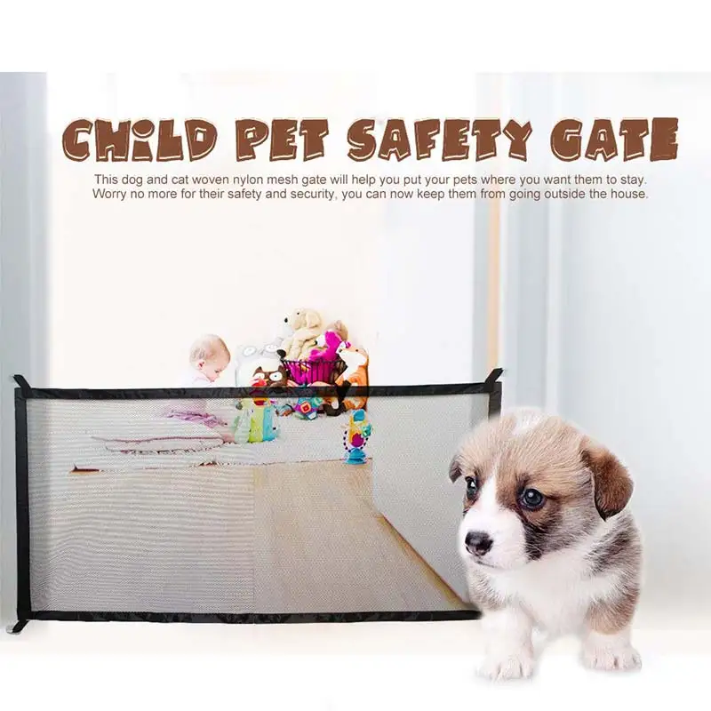 Magnetic Automatic Folding Fence Indoor Door Wide Playground Wide Function Walk Through Baby Gates