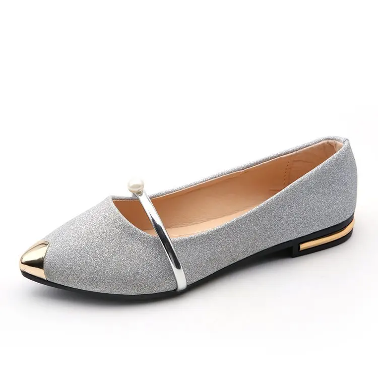 
Wholesale Fashion Low Heel Loafers Women Pointed Toe Pumps Elegant Flat Dress Shoes for Ladies 