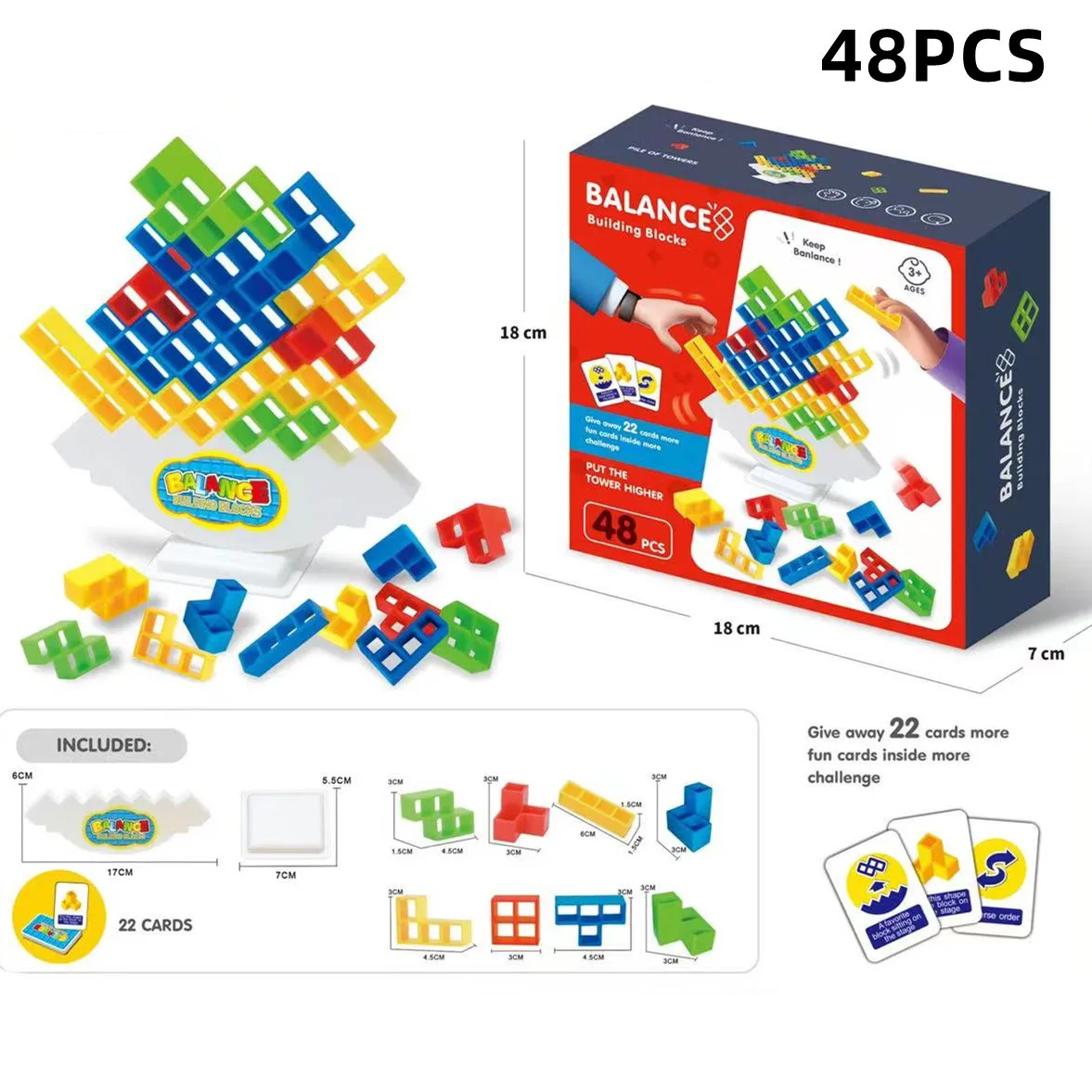 Tetras Tower game Puzzle Board Team Tower Game Balance Game Balance Stacking Building Blocks educational toys for Kids gifts