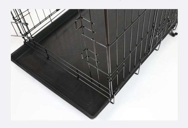 2023 Hot Sale Amazon New Large Portable Kennel Puppy Black Foldable Carrier Stainless Steel Kennel Dog Cages Pet Cage for Sale