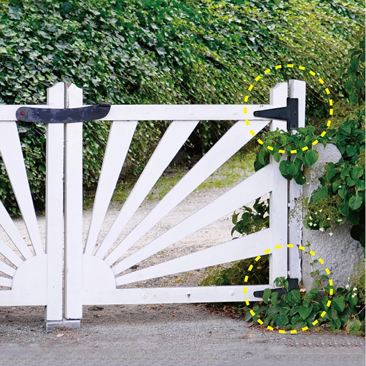 Black Decorative Wood Fence Gate Kit Stainless Steel Garden Fence Accessories Fence Hardware