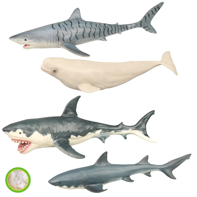 Высококачественная ПВХ пластиковая имитация детская игрушка белые акулы модели океана реалистичные киты морские животные мягкие игрушки