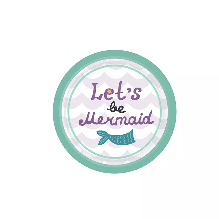 Nicro Lets Little Mermaid Theme Children Baby Shower Party Supplies Disposable Paper Girl Birthday Tableware Table Decoration