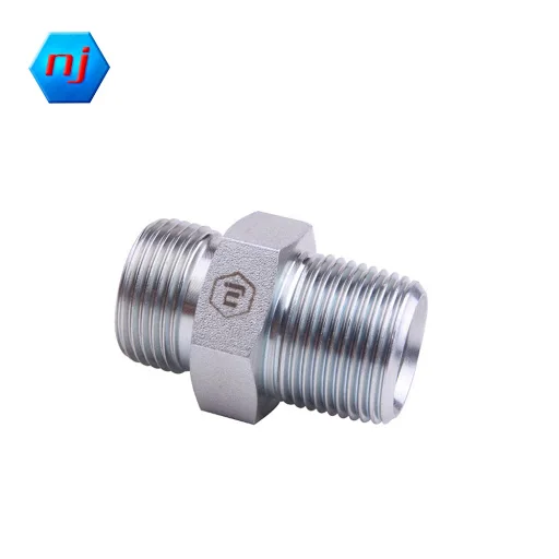 Ningbo Factory Straight Steel BSPT Male Thread Adapter Hydraulic