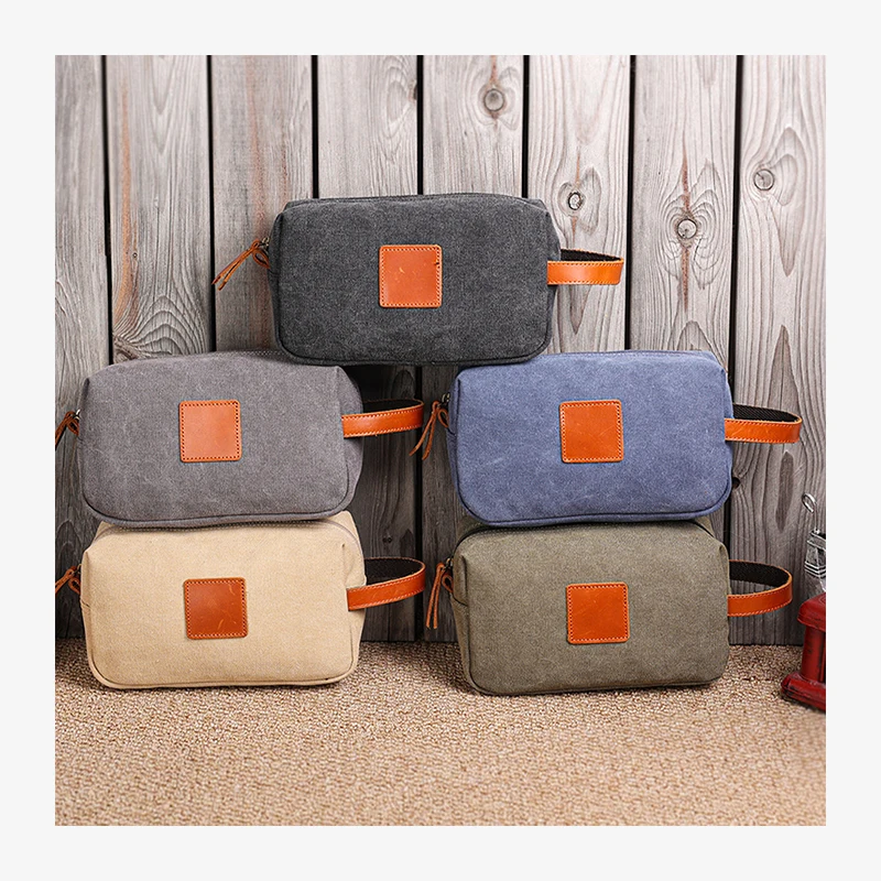 Personalized Travel Ladies Makeup  Cosmetic Bag Men Shaving Kit Leather Canvas Women Dopp Kit Toiletry Bag