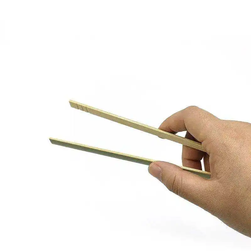 Eco-Friendly Natural Color Bamboo Food U-Shaped Bread Clip Natural Toast Tongs for Cooking