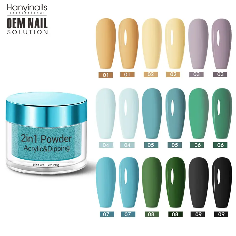 Hanyinails Wholesale Nail Supplies Acrylic Powder 18Colors For Nail Art