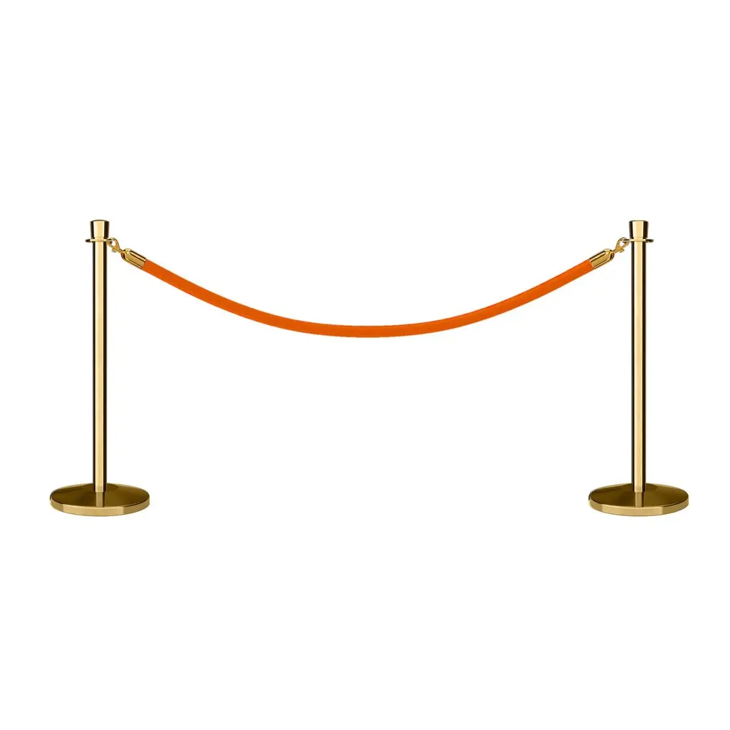 Stainless Steel Crowd Control rope barrier gold event pole with red rope for museum Exhibition