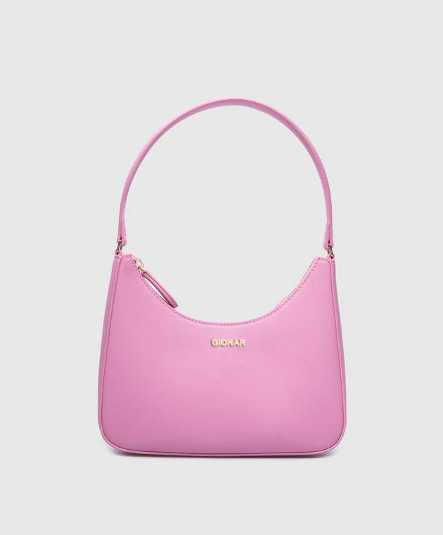 2025 High Quality Customizable Pink Leather Hobo Bag with Metal Logo Female Luxury Vegan Purse Quality Women Handbag for Work