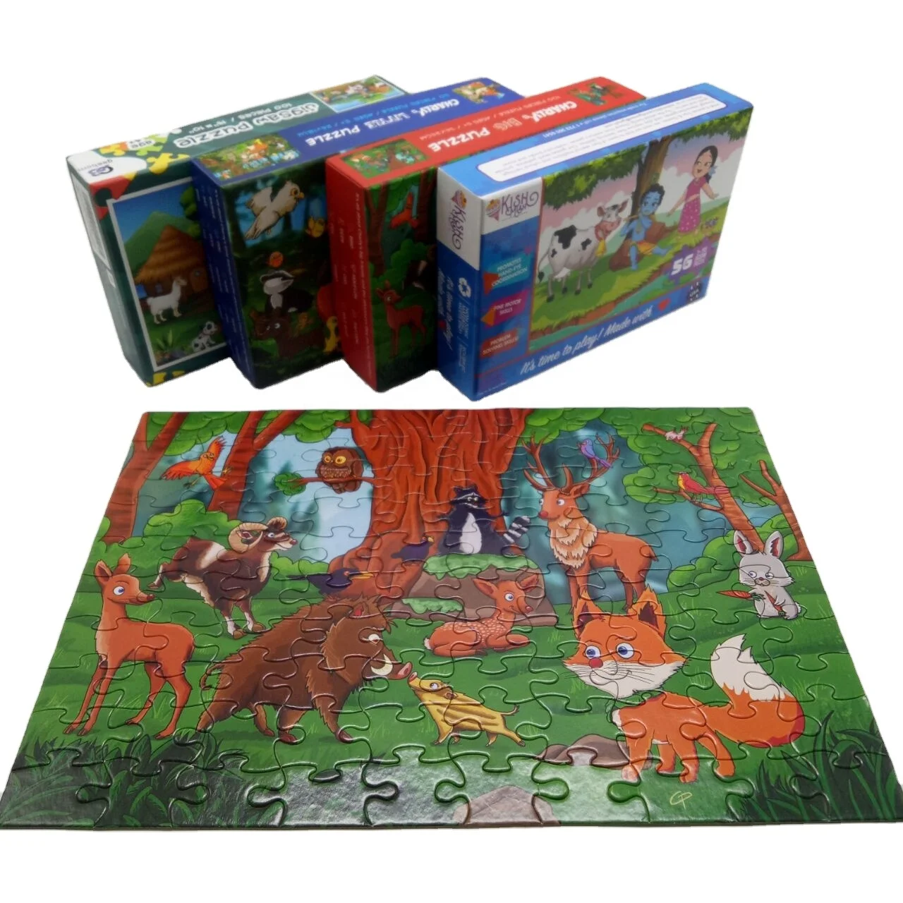 Factory Made Custom Cartoon 24 piece Cardboard Jigsaw Puzzle For Kids Educational