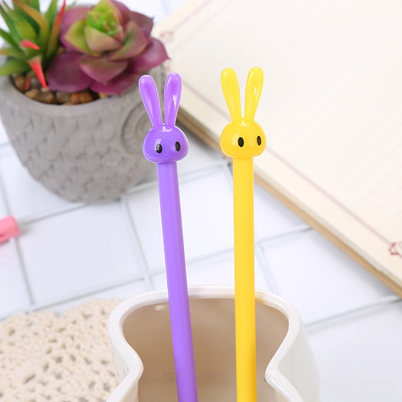 Wholesale Kawaii Long-Eared Rabbit Gel Pens Rollerball 0.5mm Thickness Creative Learning Stationery for School Students