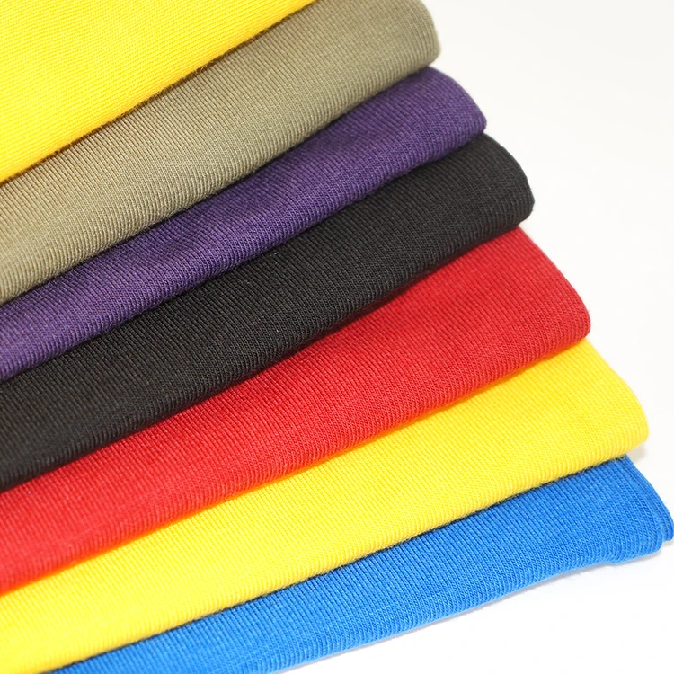 Wholesale high quality custom color Jersey textiles and Bamboo shirt printed cotton fabric