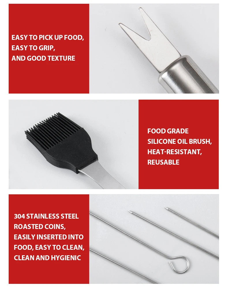 Custom Wholesale Stainless Steel Portable Multifunctional Camping Kitchen Bbq Tools Set Utensils Outdoor Barbecue