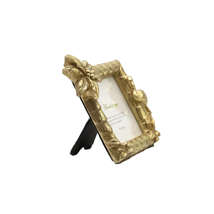 
Funny Ornament Engraved Photo 3d Gold Bamboo Picture Frame 