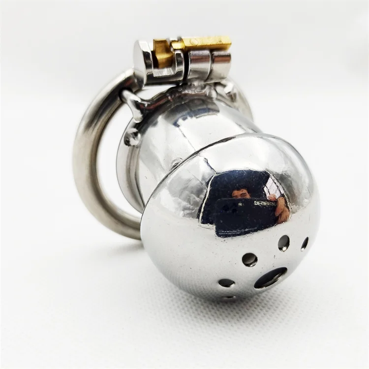 Male Stainless Steel Cock Cage with Barbed Anti-off Ring Chastity Device Ring with Stealth New Lock Sex Toys