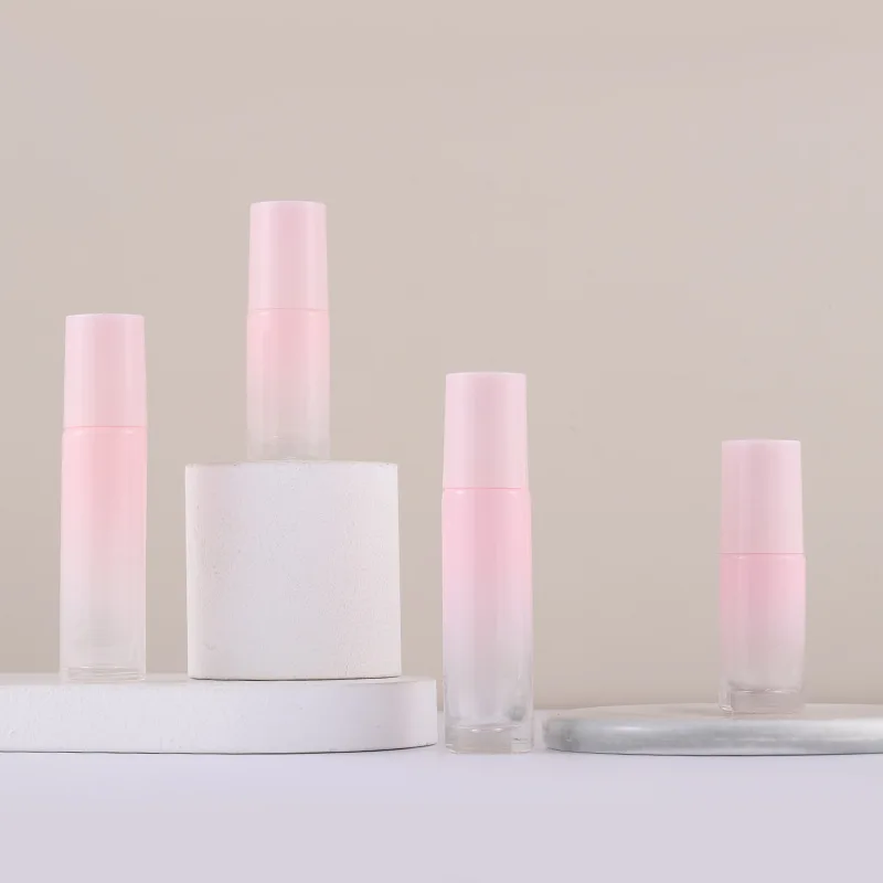 Luxury 5ml 10ml Gradient Colored glass pearl glossy essential oil roll on refillable perfume bottle