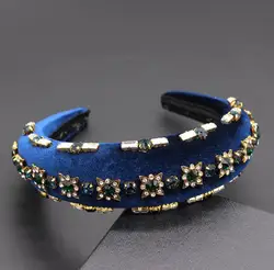 wholesale handmade luxury baroque crystal headband gorgeous pearl embellished padded headband for women wild hair accessories