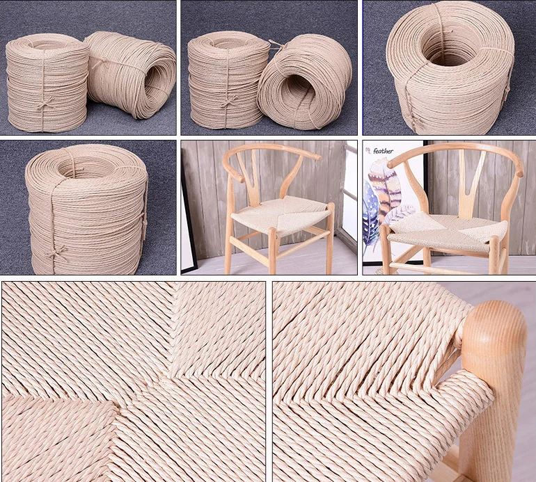 Instagram Style Biodegradable Paper Cord Waterproof Twisted Twine Paper Rope for Woven Chair