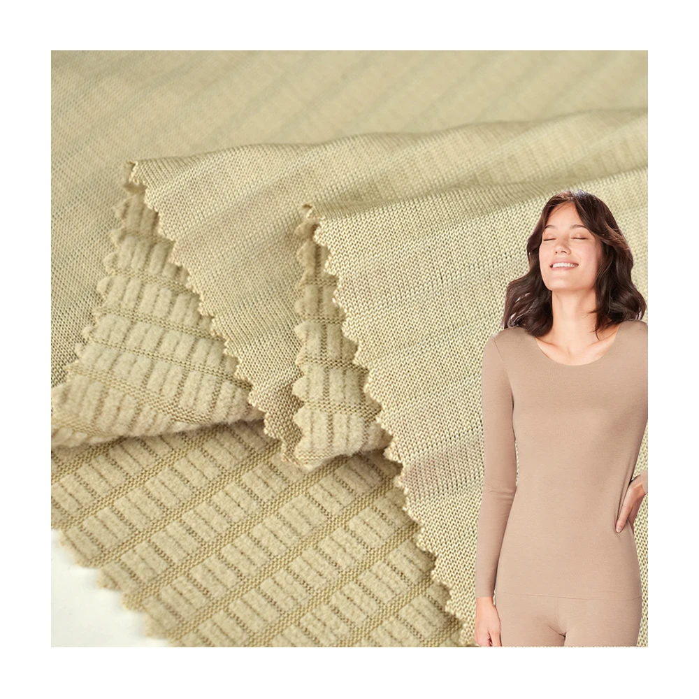 Good quality 100D cationic 5% spandex 95% polyester check jacquard knit fabric for coat