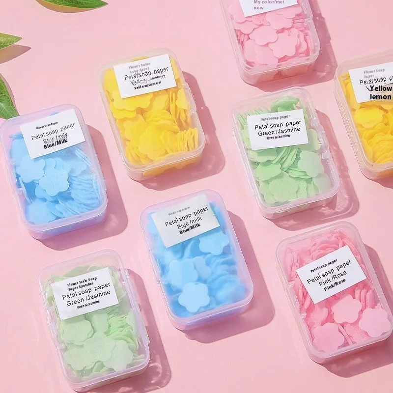 Factory Direct Disposable Portable Solid Herbal Soap Tablets Mini Petal Boxed for Hand Washing Travel-Friendly Wholesale