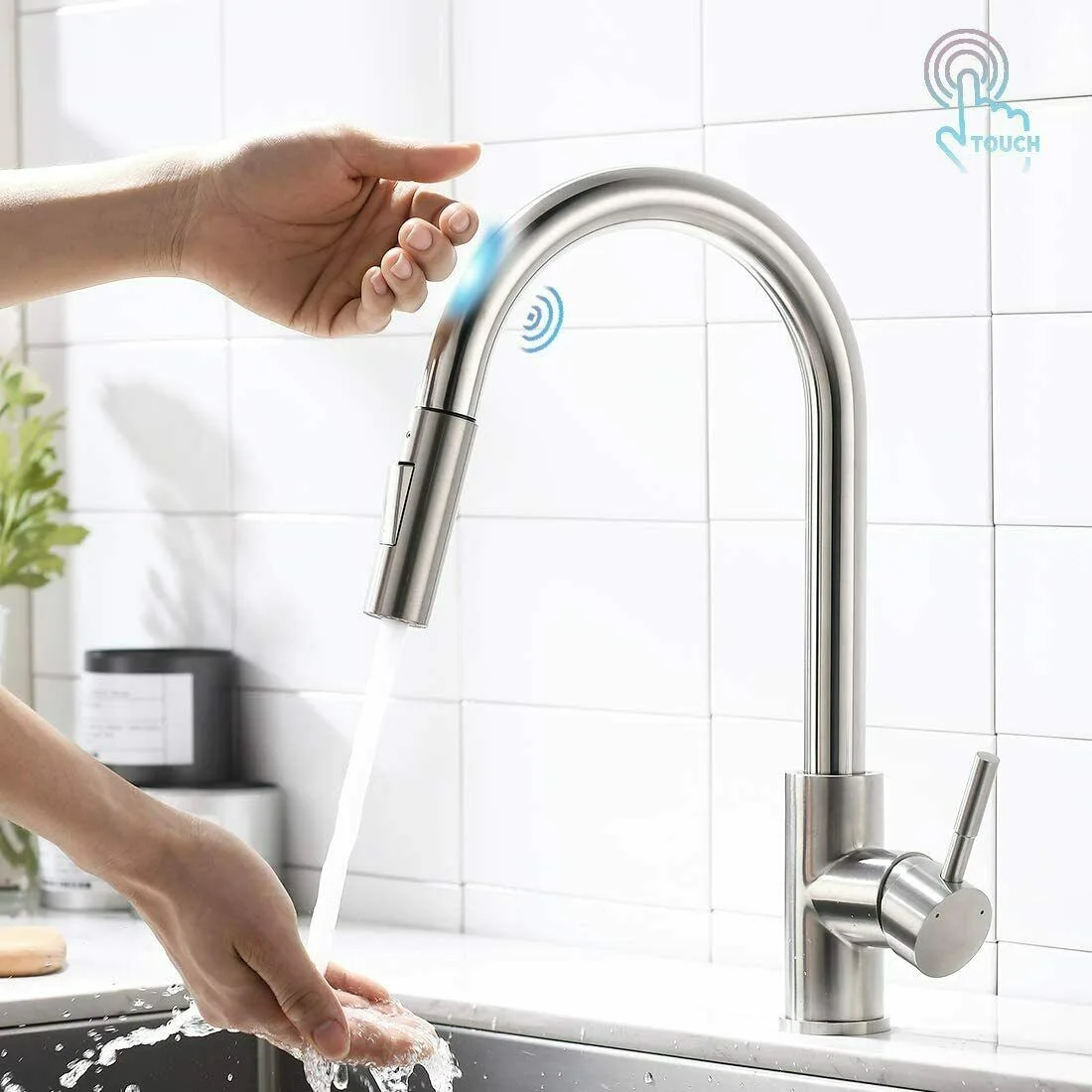 Kitchen Faucet Sensor Smart Induction Mixed Tap Touch Control Automatic Faucet Sensor