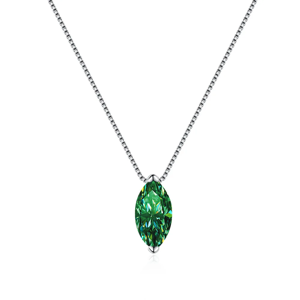 Classic 925 sterling silver round brilliant 1ct  moissanite diamond pendant necklace for women girls