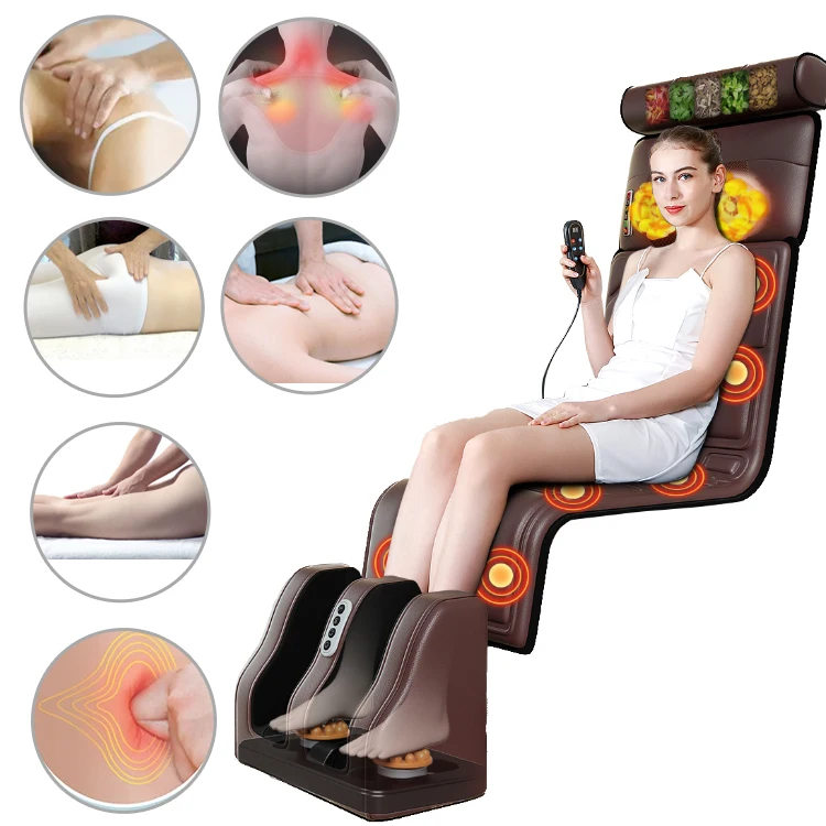 Hot sale adjustable with removable heating vibration massage bed mat electric full body home office massage cushion