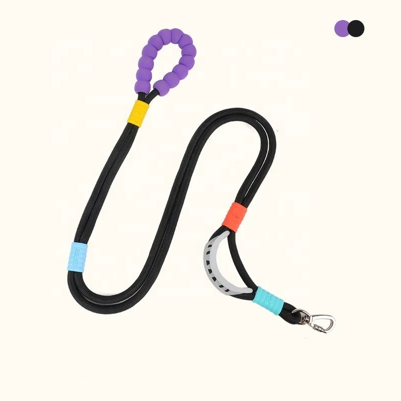 Multi-color Thick Outdoor Double Hook Walking Dog Lead Rope Comfortable Padded Handle Dog Leash with Sponge Handle for Two Dogs