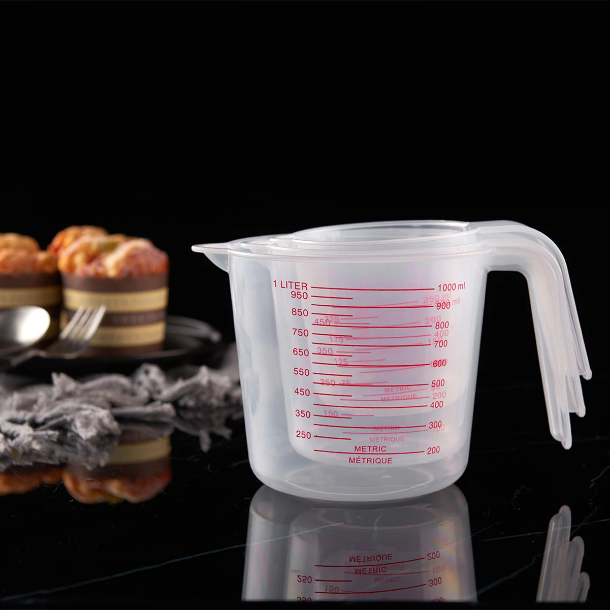 Set of 3pcs Silicone Measuring Cups for Resin Non-stick Mixing Cups Glue Tools Flexible Squeeze and Pour Measuring Cup