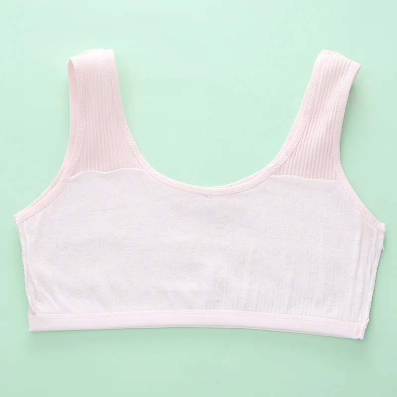 Wholesale Double-sided Cotton Bras Girls In Development Period Wide Shoulder Cotton Bra For Primary School Students