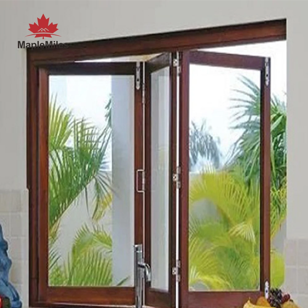 Maplemiles Aluminum Tempered Glass Horizontal Folding Window Bifold Windows for Home