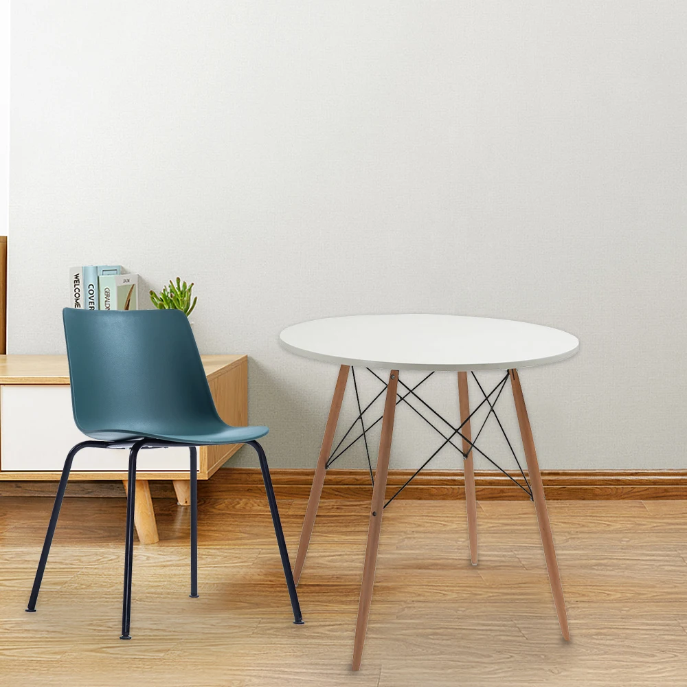 Factory Wholesale Cheap Dining Room Furniture Round Mdf Dining Table With Wood Legs